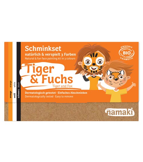 Namaki Bio-Kinderschminke-Set "Tiger & Fuchs" - 3 Farben