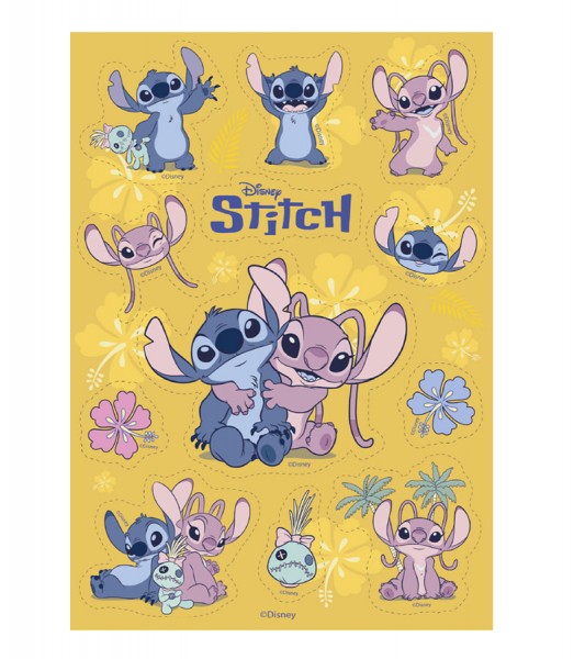 Essbare Gebäck-Deko "Stitch und Angel" - 12-teilig