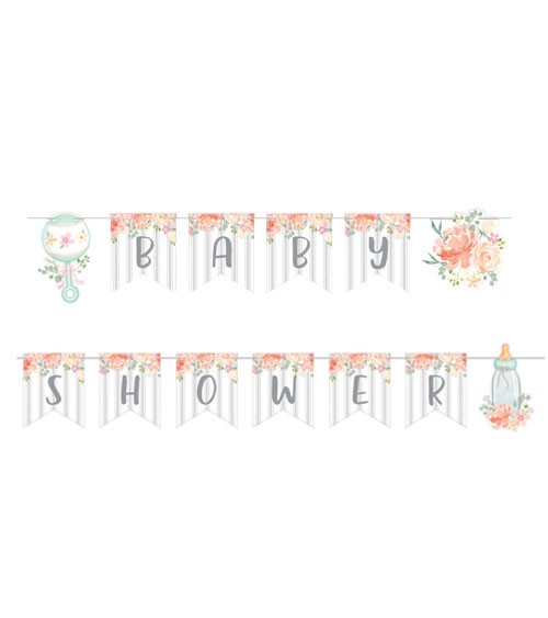 Baby Shower Girlande "Floral Baby" - 2,4 m