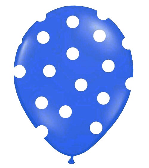Luftballons "Big Dots" - dunkelblau - 6 Stück