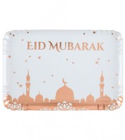 Tablett "Eid Mubarak" - rosegold - 28,5 x 19,5 cm