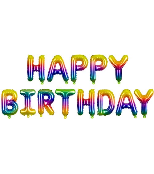 Folienballon-Set "Happy Birthday" - rainbow - 340 x 35 cm