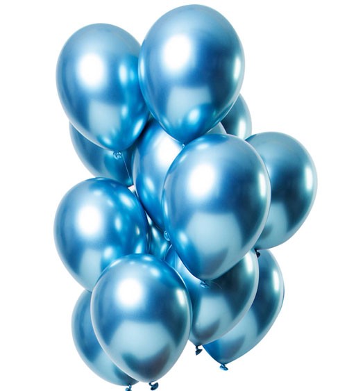 Luftballons "Mirror Effekt" - blau - 12 Stück