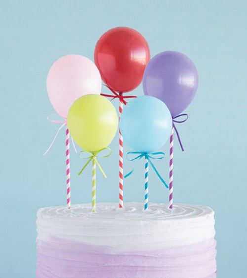 Cake Topper "Mini Ballons" - bunt - 5-teilig