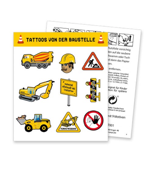 Tattoos "Baustelle" - 1 Bogen