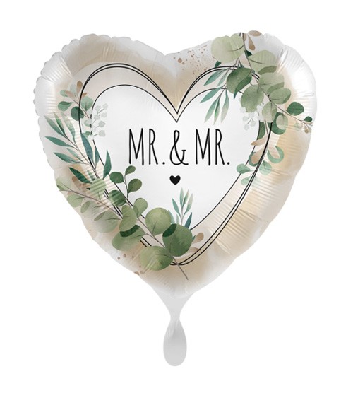 Herz-Folienballon "Mr. & Mr." - 43 cm