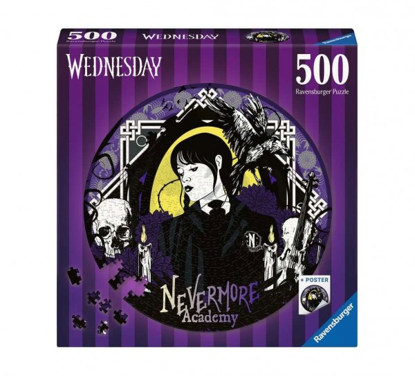 Wednesday Puzzle Nevermore Academy - rund - 500 Teile