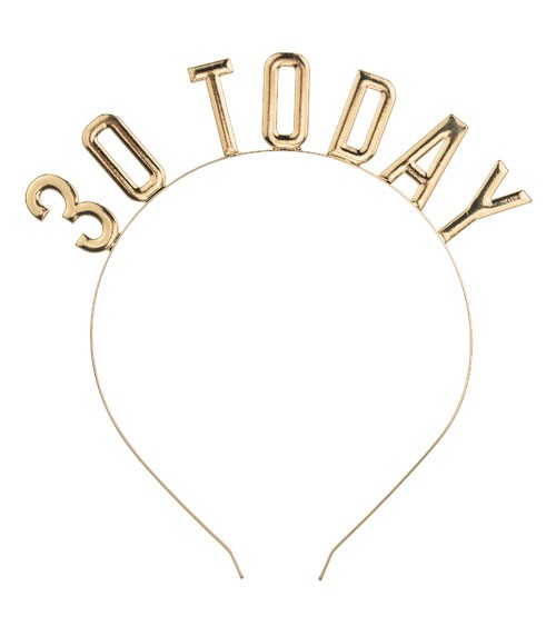 Haarreifen aus Metall "30 today" - gold