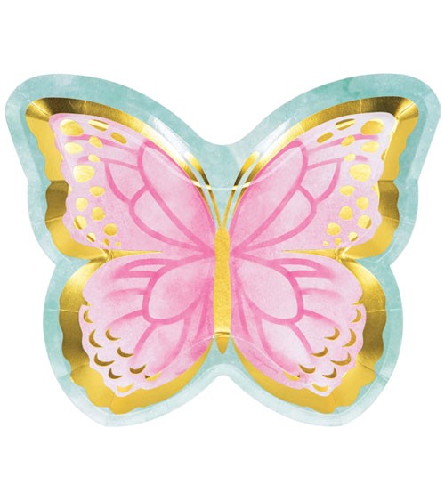 Shape-Pappteller "Butterfly Shimmer" - 8 Stück