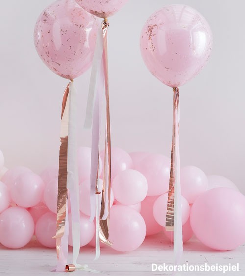Kreppband-Set für Ballons - rosegold, rosa, creme - 14 m