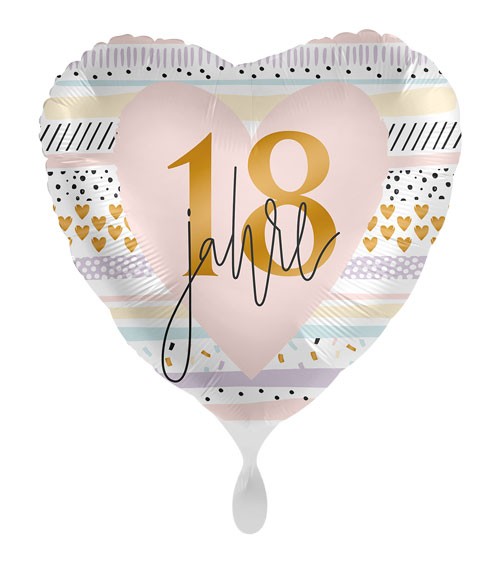 Herz-Folienballon "Creamy Blush" - 18. Geburtstag