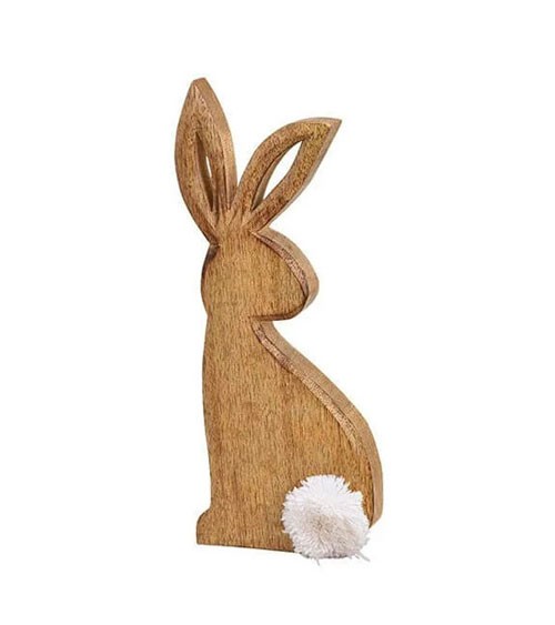 Holz-Hase mit Pompon - 10 x 25 cm