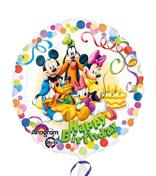 Runder Folienballon "Mickey and Friends" - Happy Birthday - 43 cm