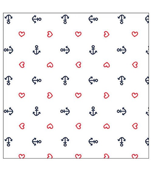 Servietten "Anchor Heart" - weiß - 20 Stück