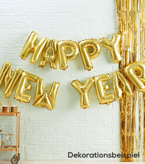Folienballon-Girlande "Happy New Year" - gold
