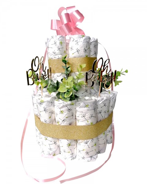 Windeltorte "Oh Baby" mit Eukalyptus