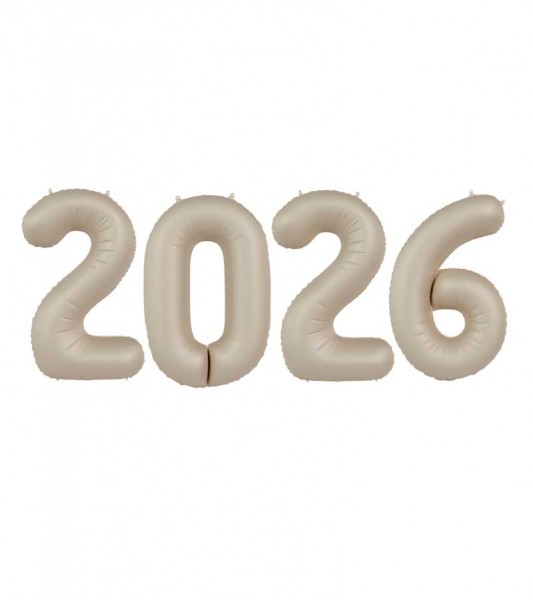 SuperShape-Folienballon-Set "2026" - creamy latte - 86 cm