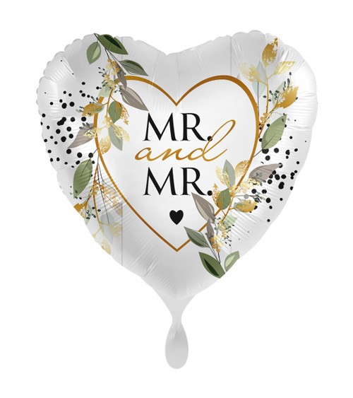 Herz-Folienballon "Mr. and Mr." - Botanical - 43 cm