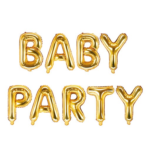Folienballon-Set "BABYPARTY" - gold - 35 cm