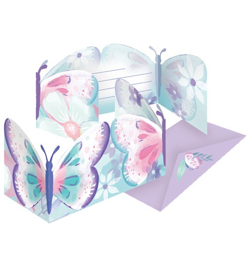 Einladungskarten "Schmetterling" - 8 Stück