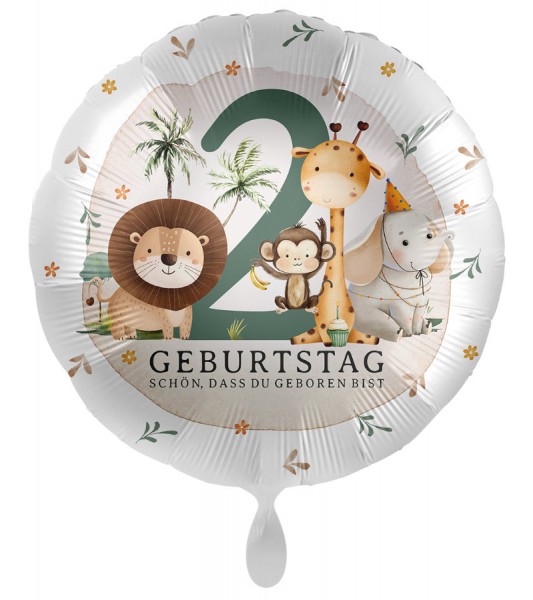 Folienballon "Jungleparty" - 2. Geburtstag - 43 cm