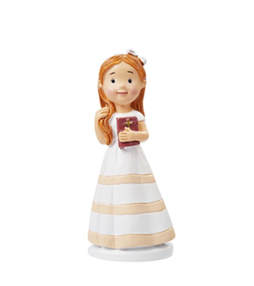 Kommunions-Figur Mädchen mit Bibel - 9 cm