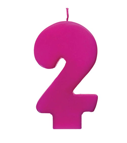 Geburtstagskerze "2" - pink