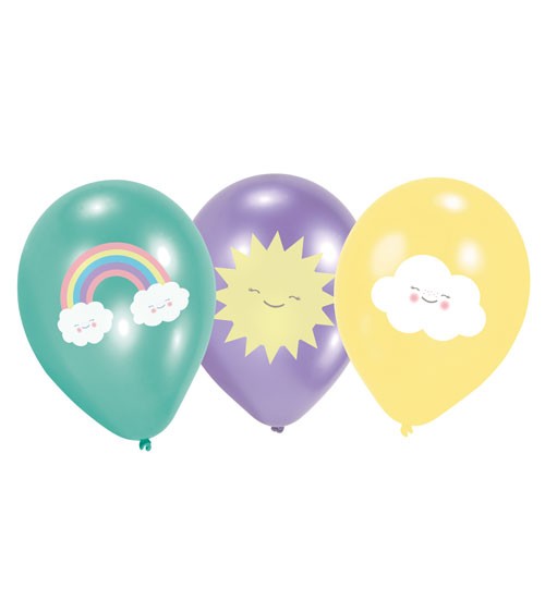 R6F7 Baby Geburt Party Junge Sonne Helium Folienballon Regenbogen Wolken balloon 