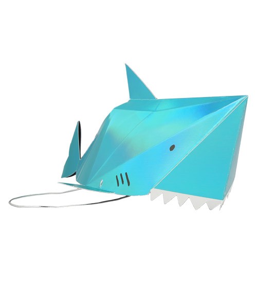 Hai-Partyhüte aus Papier - 8 Stück