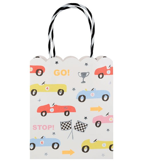Papiertüten mit Henkel "Race Car" - 8 Stück