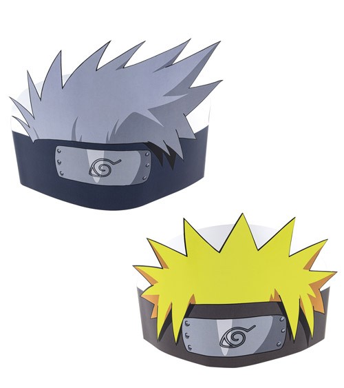 Stirnbänder aus Papier "Naruto & Kakashi" - 8 Stück