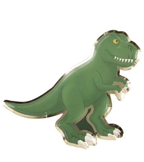 Shape-Pappteller "T-Rex" - 8 Stück