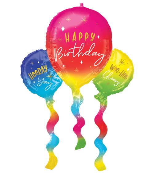Supershape-Folienballon "Birthday Fun" - 66 x 91 cm