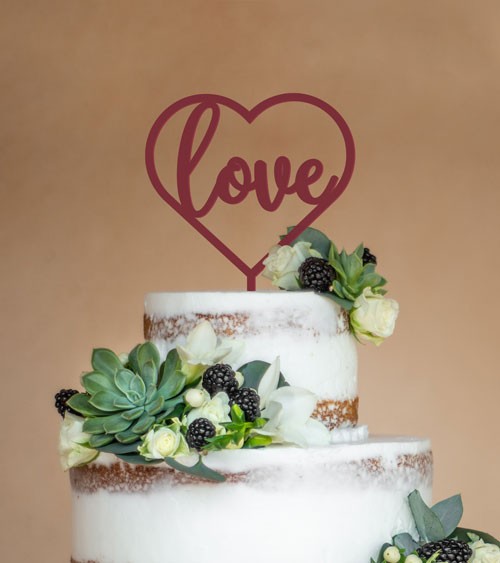 Dein Cake-Topper "Herz" aus Acryl - Wunschtext