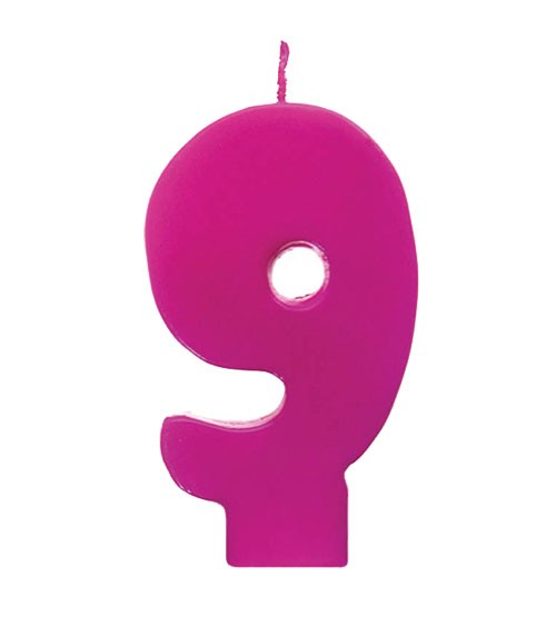 Geburtstagskerze "9" - pink