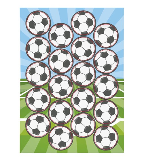 Essbare Mini-Aufleger "Fußball" - 3,4 cm - 20 Stück