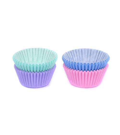 Mini-Muffinförmchen - Farbmix Pastell - 100 Stück