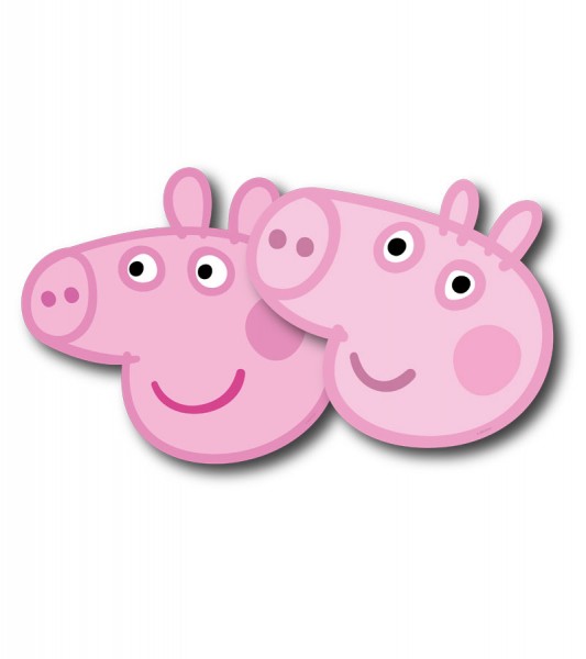 Partymasken aus Papier "Peppa Pig" - 6 Stück