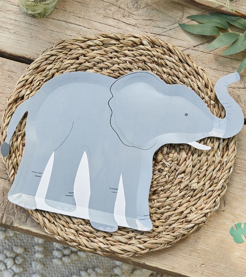 Shape-Pappteller "Wild Animals" - Elefant - 8 Stück