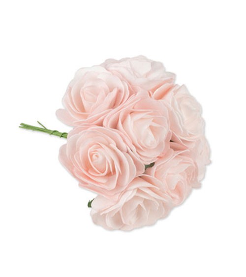 Künstliches Rosen-Bouquet mit 8 Blüten - rosa
