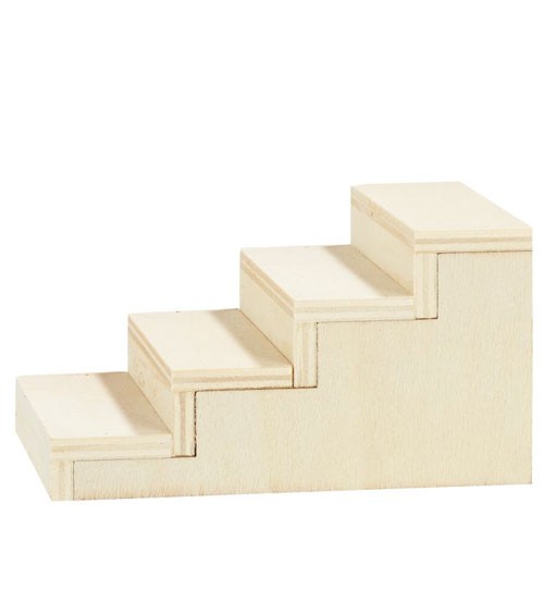 Kleine Treppe aus Holz - 6,9 x 5,4 x 10,1 cm