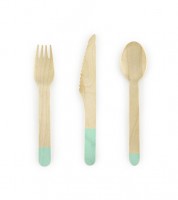 Holzbesteck - mint - 18-teilig