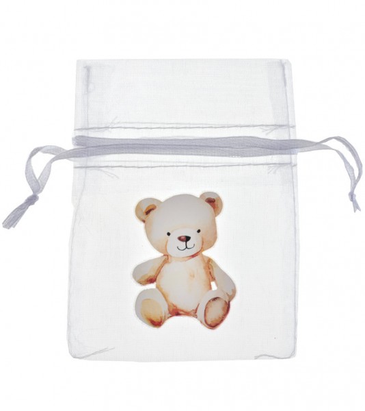 Organza-Säckchen "Little Teddy" - 4 Stück