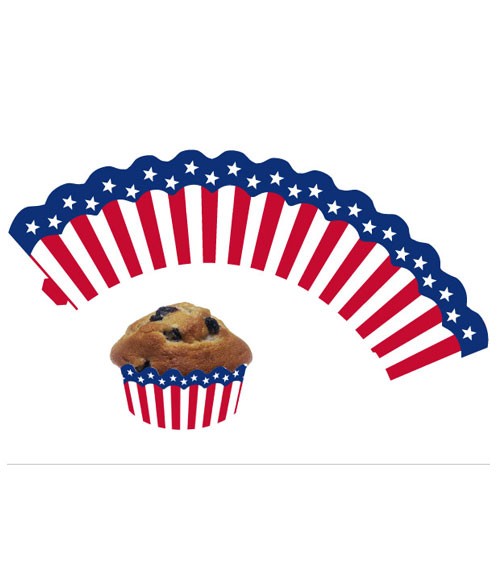 Cupcake-Wrapper "USA" - 12 Stück