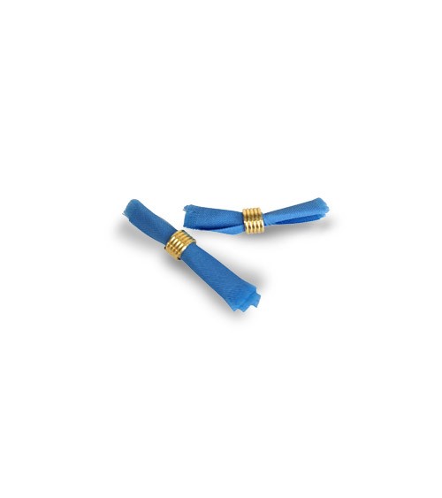Miniatur Servietten mit Serviettenring - blau & gold