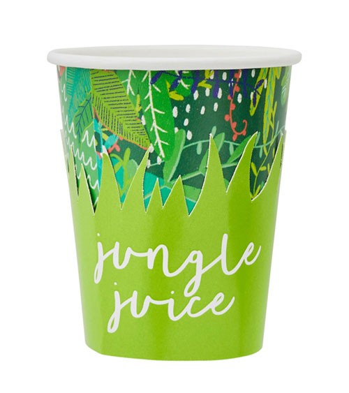 Pappbecher mit Banderole "Jungle Juice" - 10 Stück