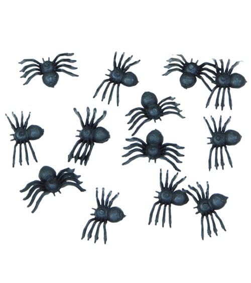 Mini-Spinnen - schwarz - 1,2 x 2 cm - 70 Stück