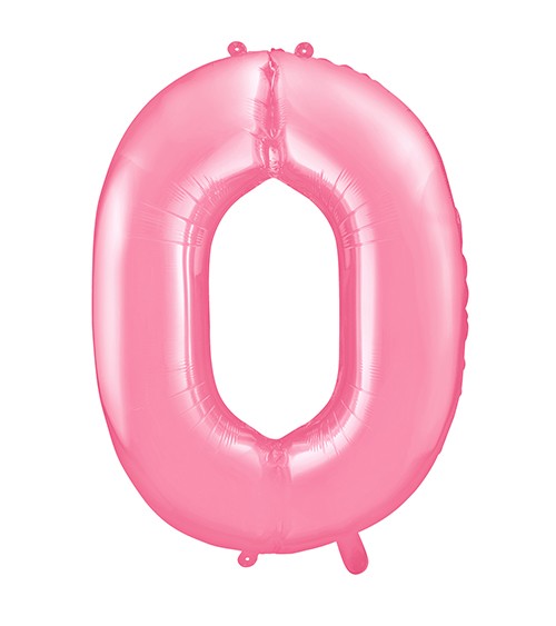 Supershape-Folienballon "0" - rosa - 86 cm