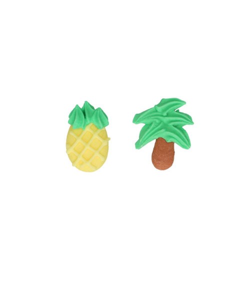 Funcakes Zuckerdekore "Ananas und Palmen" - 8 Stück