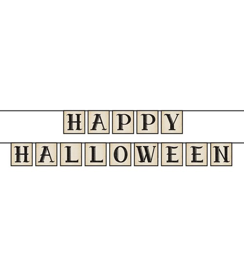 Schriftzug-Girlande "Happy Halloween" - 2-teilig - 2,1 m